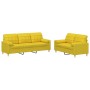 Sofa set with cushions 2 pieces light yellow fabric by , Sofas - Ref: Foro24-3201327, Price: 509,40 €, Discount: %