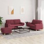 Sofagarnitur mit Kissen 3-teilig aus rotem Stoff von , Sofas - Ref: Foro24-3201304, Preis: 540,72 €, Rabatt: %