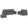 Sofa set with cushions 3 pieces dark gray fabric by , Sofas - Ref: Foro24-3201331, Price: 584,35 €, Discount: %