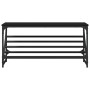 Black engineered wood shoe cabinet 90x30x45 cm by , Shoe racks and shoe organizers - Ref: Foro24-833418, Price: 42,99 €, Disc...