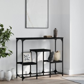 Black engineered wood console table 89.5x28x76 cm by , Side tables - Ref: Foro24-833383, Price: 51,07 €, Discount: %