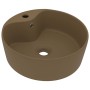 Lavabo lujoso con rebosadero cerámica crema mate 36x13 cm de , Lavabos - Ref: Foro24-147040, Precio: 63,77 €, Descuento: %