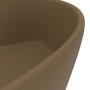 Lavabo lujoso con rebosadero cerámica crema mate 36x13 cm de , Lavabos - Ref: Foro24-147040, Precio: 63,77 €, Descuento: %