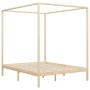 Estructura de cama con dosel madera maciza de pino 180x200 cm de , Camas y somieres - Ref: Foro24-283255, Precio: 269,96 €, D...