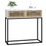 Mesa consola hierro y madera contrachapada blanco 80x30x75 cm de , Mesas auxiliares - Ref: Foro24-352103, Precio: 106,47 €, D...