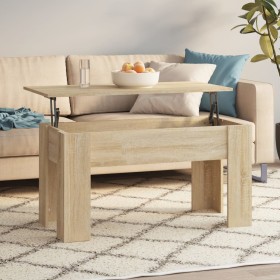 Sonoma oak plywood coffee table 101x49x52 cm by , Coffee table - Ref: Foro24-809686, Price: 74,99 €, Discount: %