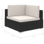 Set muebles de jardín 12 pzas y cojines ratán sintético negro de vidaXL, Conjuntos de jardín - Ref: Foro24-41263, Precio: 1,0...