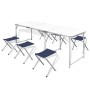 Adjustable folding camping table with 6 stools 180x60 cm by vidaXL, camping furniture - Ref: Foro24-41329, Price: 101,82 €, D...