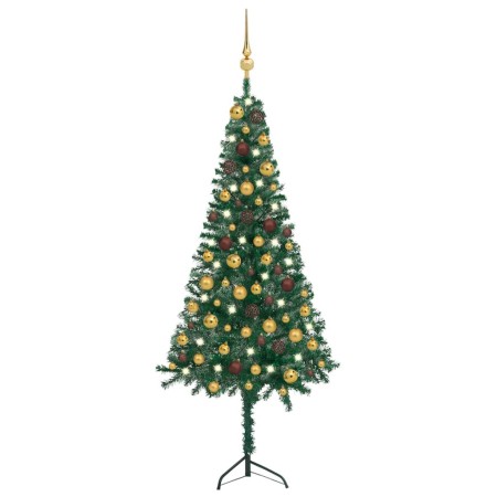 Árbol de Navidad artificial de esquina LED y bolas verde 120 cm de , Arboles de navidad - Ref: Foro24-3077942, Precio: 40,09 ...