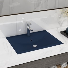 Lavabo de lujo con grifo cerámica azul oscuro 60x46 cm de , Lavabos - Ref: Foro24-147023, Precio: 88,95 €, Descuento: %