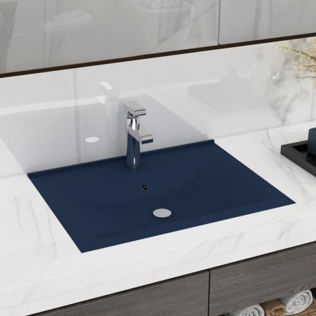 Lavabo de lujo con grifo cerámica azul oscuro 60x46 cm de , Lavabos - Ref: Foro24-147023, Precio: 88,77 €, Descuento: %