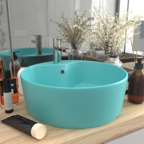 Luxury washbasin with matte light green ceramic overflow 36x13 cm by , Sinks - Ref: Foro24-147035, Price: 60,49 €, Discount: %