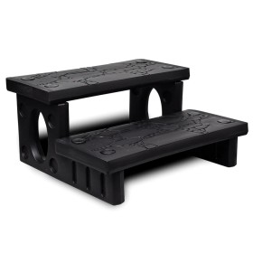 Escalones para bañera de hidromasaje negro de vidaXL, Accesorios para piscinas y spa - Ref: Foro24-90717, Precio: 107,11 €, D...