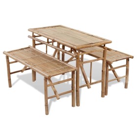 Mesa de jardín plegable con 2 bancos 100 cm de bambú de vidaXL, Conjuntos de jardín - Ref: Foro24-41502, Precio: 167,56 €, De...