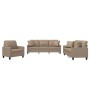 Cappuccino synthetic leather 3-piece sofa set with cushions by , Sofas - Ref: Foro24-3201352, Price: 698,90 €, Discount: %