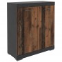 FMD Chest of drawers with 2 doors gray and antique style 80x34.9x89.9 cm by , Wardrobes - Ref: Foro24-447413, Price: 146,99 €...