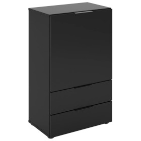 FMD Chest of drawers with drawer and doors black 49.7x31.7x81.3 cm by , Drawers - Ref: Foro24-447418, Price: 175,57 €, Discou...