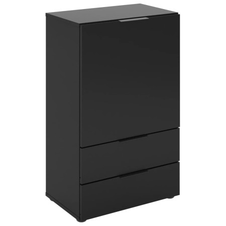 FMD Cómoda con cajón y puertas negro 49,7x31,7x81,3 cm de , Cajoneras - Ref: Foro24-447418, Precio: 175,44 €, Descuento: %