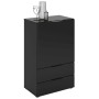 FMD Cómoda con cajón y puertas negro 49,7x31,7x81,3 cm de , Cajoneras - Ref: Foro24-447418, Precio: 175,44 €, Descuento: %