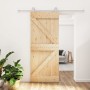 Puerta corredera con herrajes madera maciza de pino 80x210 cm de , Puertas - Ref: Foro24-3203101, Precio: 232,62 €, Descuento: %