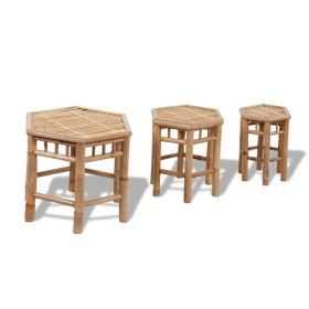 Bamboo garden stools 3 units by vidaXL, Garden chairs - Ref: Foro24-41495, Price: 114,99 €, Discount: %