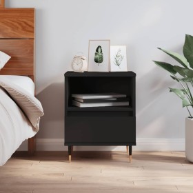 Black plywood nightstand 40x35x50 cm by , Nightstands - Ref: Foro24-830606, Price: 53,99 €, Discount: %