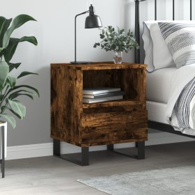 Smoked oak engineered wood bedside table 40x35x50 cm by , Nightstands - Ref: Foro24-830646, Price: 43,18 €, Discount: %