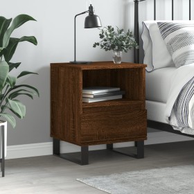 Oak brown engineered wood bedside table 40x35x50 cm by , Nightstands - Ref: Foro24-830650, Price: 47,80 €, Discount: %