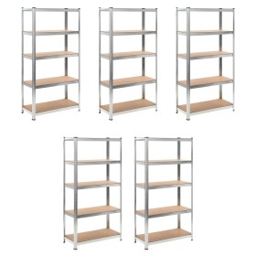 Heavy duty shelves 5 levels 5 units plywood and steel by vidaXL, Industrial shelving - Ref: Foro24-271518, Price: 278,64 €, D...