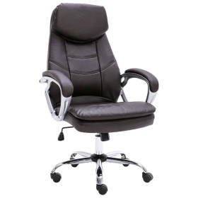 Brown Genuine Leather Office Chair by , Office chairs - Ref: Foro24-20562, Price: 236,99 €, Discount: %