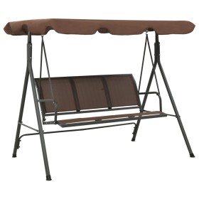 Garden rocking bench with brown awning by vidaXL, Garden rockers - Ref: Foro24-41422, Price: 179,03 €, Discount: %