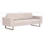 3-seater cream fabric sofa by , Sofas - Ref: Foro24-281382, Price: 509,99 €, Discount: %