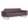 3 seater taupe fabric sofa by , Sofas - Ref: Foro24-281396, Price: 351,87 €, Discount: %