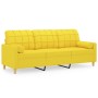 Sofá de 3 plazas con cojines tela amarillo claro 180 cm de , Sofás - Ref: Foro24-3200795, Precio: 277,34 €, Descuento: %