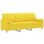 Sofá de 3 plazas con cojines tela amarillo claro 180 cm de , Sofás - Ref: Foro24-3200795, Precio: 293,74 €, Descuento: %