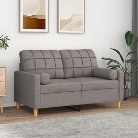 2-Sitzer-Sofa mit taupegrauen Stoffkissen 120 cm von , Sofas - Ref: Foro24-3200781, Preis: 238,41 €, Rabatt: %