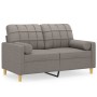 2-seater sofa with taupe gray fabric cushions 120 cm by , Sofas - Ref: Foro24-3200781, Price: 238,41 €, Discount: %