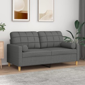 2-Sitzer-Sofa mit dunkelgrauen Stoffkissen 140 cm von , Sofas - Ref: Foro24-3200783, Preis: 256,25 €, Rabatt: %