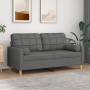 2-Sitzer-Sofa mit dunkelgrauen Stoffkissen 140 cm von , Sofas - Ref: Foro24-3200783, Preis: 223,91 €, Rabatt: %