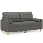 2-Sitzer-Sofa mit dunkelgrauen Stoffkissen 140 cm von , Sofas - Ref: Foro24-3200783, Preis: 223,91 €, Rabatt: %