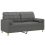 2-Sitzer-Sofa mit dunkelgrauen Stoffkissen 140 cm von , Sofas - Ref: Foro24-3200783, Preis: 223,91 €, Rabatt: %