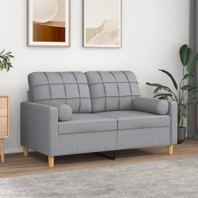 2-Sitzer-Sofa mit hellgrauen Stoffkissen 120 cm von , Sofas - Ref: Foro24-3200774, Preis: 238,99 €, Rabatt: %