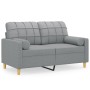 2-seater sofa with light gray fabric cushions 120 cm by , Sofas - Ref: Foro24-3200774, Price: 238,29 €, Discount: %