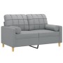 2-seater sofa with light gray fabric cushions 120 cm by , Sofas - Ref: Foro24-3200774, Price: 238,29 €, Discount: %