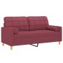 2-Sitzer-Sofa mit roten Stoffkissen 140 cm von , Sofas - Ref: Foro24-3200788, Preis: 232,45 €, Rabatt: %