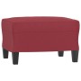 Sofá de 3 plazas con taburete cuero sintético rojo tinto 180 cm de , Sofás - Ref: Foro24-3201017, Precio: 381,07 €, Descuento: %