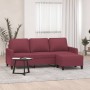 Sofá de 3 plazas con taburete de tela rojo tinto 180 cm de , Sofás - Ref: Foro24-3201043, Precio: 351,48 €, Descuento: %