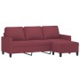 Sofá de 3 plazas con taburete de tela rojo tinto 180 cm de , Sofás - Ref: Foro24-3201043, Precio: 351,48 €, Descuento: %