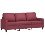 Sofá de 3 plazas con taburete de tela rojo tinto 180 cm de , Sofás - Ref: Foro24-3201043, Precio: 351,48 €, Descuento: %