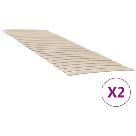 Somieres de láminas con 48 lamas 2 unidades 70x200 cm de , Camas y somieres - Ref: Foro24-3203723, Precio: 66,22 €, Descuento: %